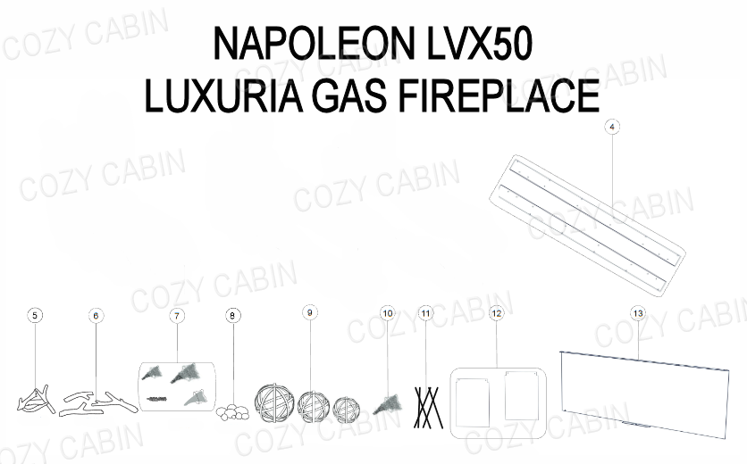 LUXURIA GAS FIREPLACE (LVX50)  #LVX50